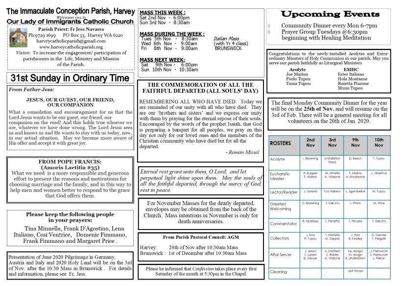 31st Sunday in Ordinary
