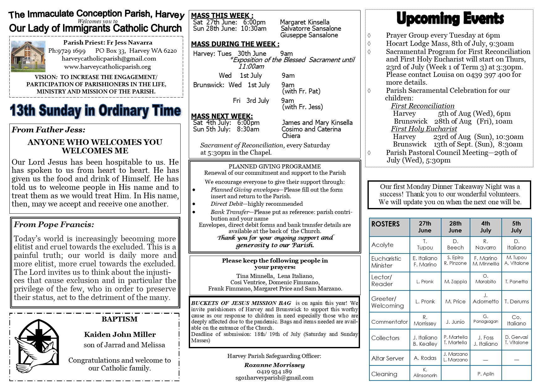 Thirteenth Sunday In Ordinary Time Harvey Catholic Parish