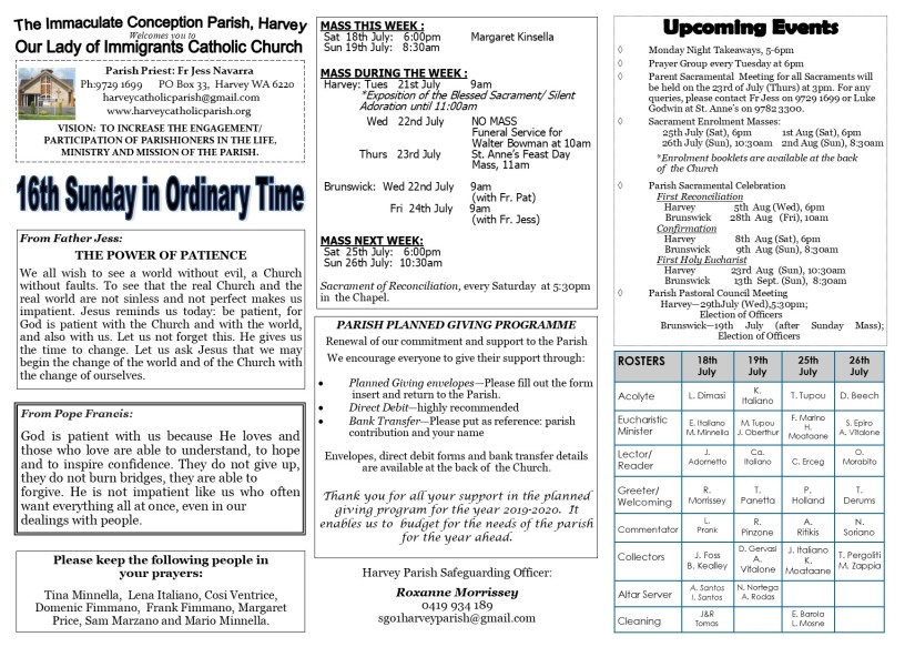 16th Sunday in Ordinary Time