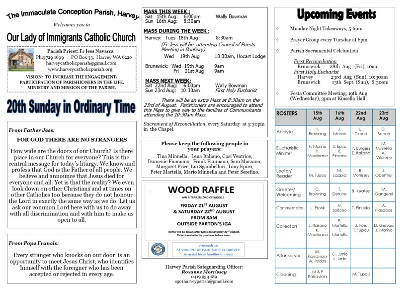 20th Sunday in Ordinary Time